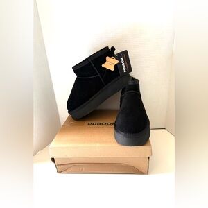 Black Suede Ankle Boots for Winter Women's Size 9 New with Tags in Box